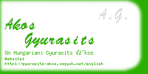 akos gyurasits business card